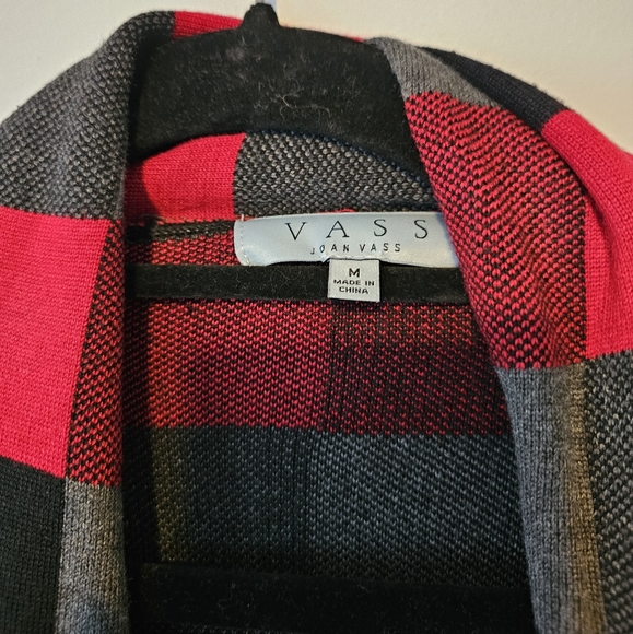 Joan Vass open fron checkered cardigan - Picture 3 of 5